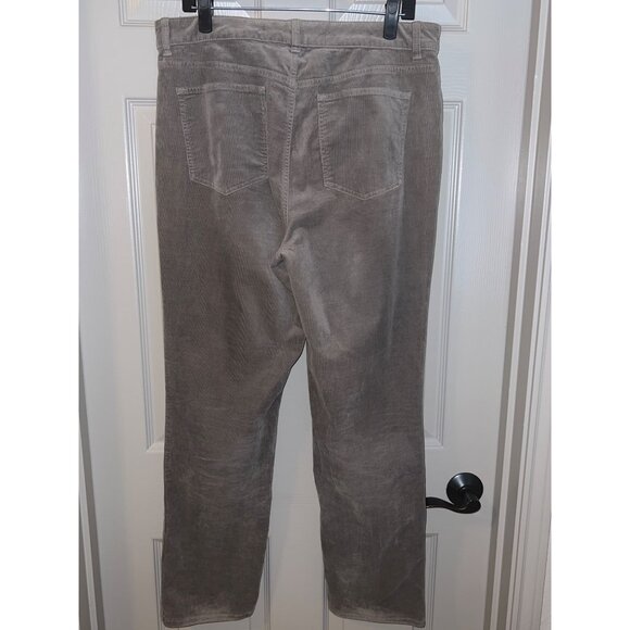 Talbots Corduroy Straight Leg Pants Curvy Fit Size 12 Gray Stretch Classic Style - Picture 4 of 15